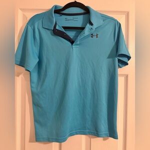 Under Armour Youth Large (YLG) HeatGear polo in turquoise
